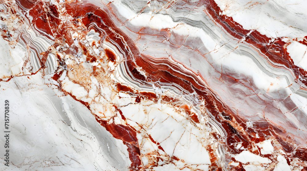 Red and white marble texture in natural pattern with high resolution for background