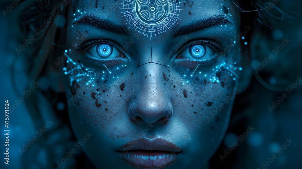Legendary woman with luminescent eye Legendary woman with luminescent eye