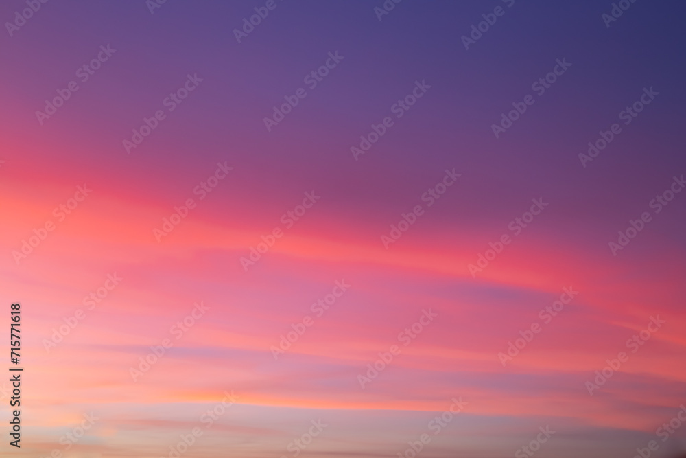 Bright lilac sky with tints at sunset. Sky background