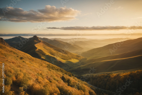 sunrise in the mountains landscape