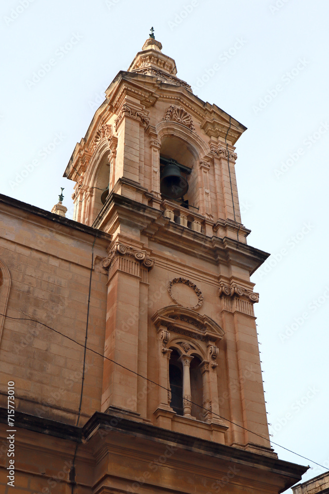 Belfry of Stella Maris Church (or Church of Our Lady Star of the Sea) in Sliema, Malta