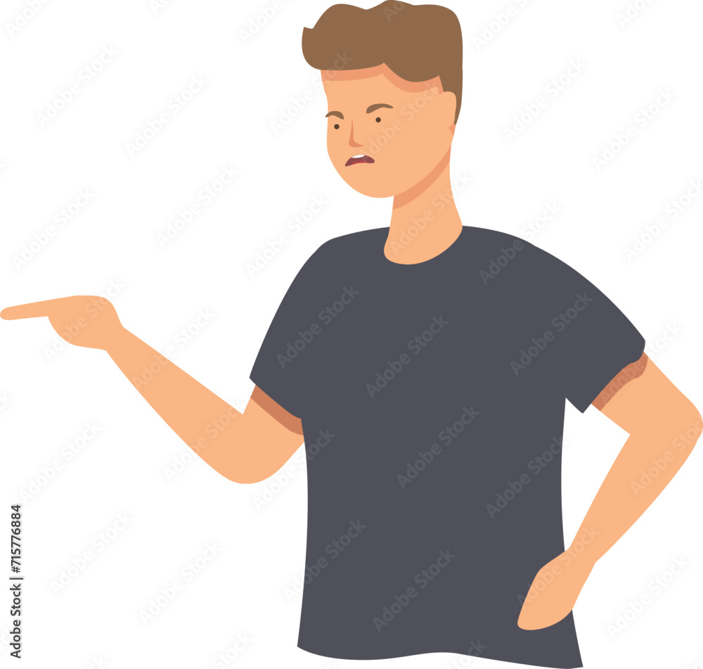 Boy argument icon cartoon vector. Scream angry. Team mind people Boy argument icon cartoon vector. Scream angry. Team mind people