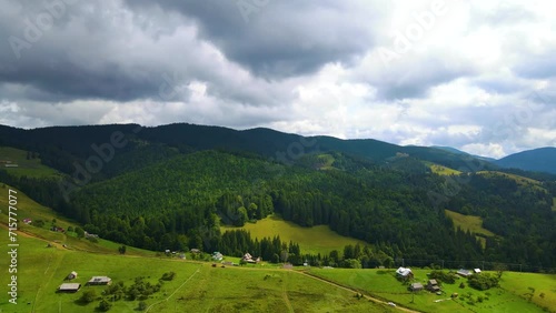Thuringian Forest Green forests, picturesque landscapes surrounding low hilly mountains Germany photo