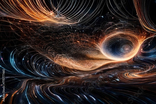 Digital dreamscape of pulsating light patterns