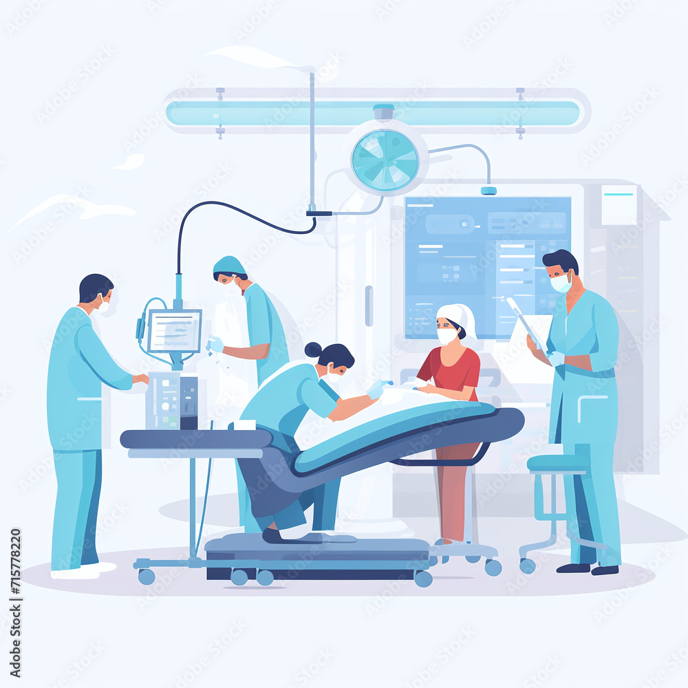Surgery room in flat illustration Surgery room in flat illustration