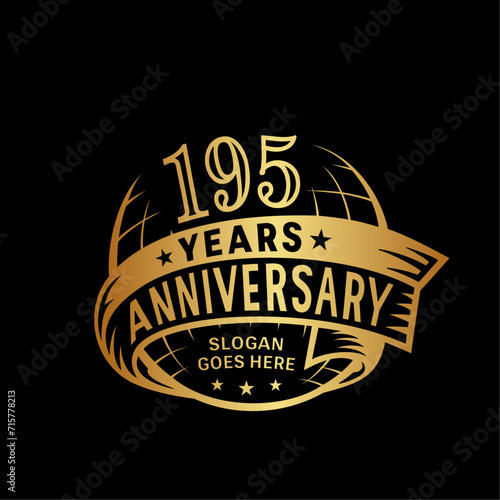 195 years anniversary design template. 195th logo. Vector and illustration. photo