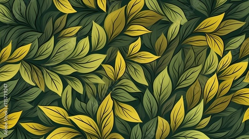 seamless background picture with leaf pattern, leaves, trees, tree branches © Nikita44