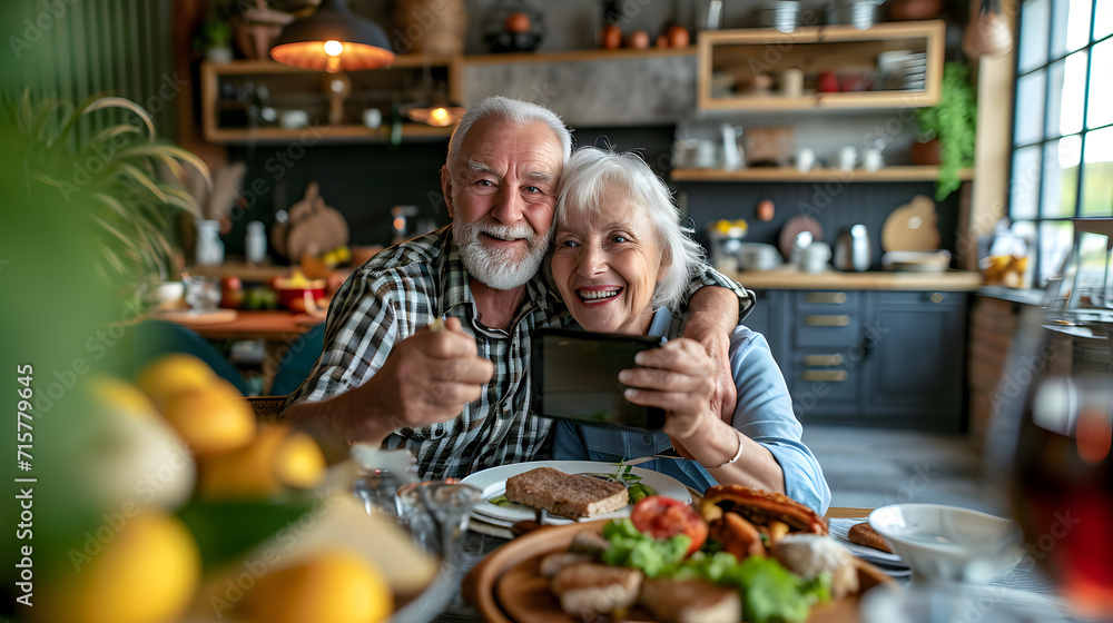 Capturing Joy: Senior Pair and Home-Cooked Delights