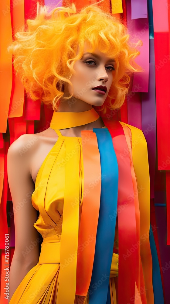 Obraz premium Fashionable Summer Look: Bright Portrait of a Young Girl