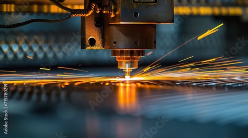 Technology for spark flat steel sheet production and industrial laser cutting, Generative AI.