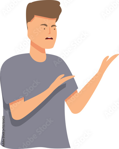 Irate problem icon cartoon vector. Angry argument. Team mind sad