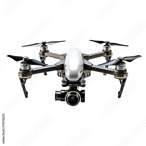 Future modern drone on transparent background PNG. Future unmanned aerial vehicle concept.