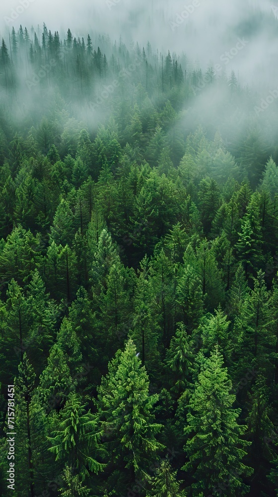The dense green forest looks beautiful from bird's eye view. AI generated illustration The dense green forest looks beautiful from bird's eye view. AI generated illustration