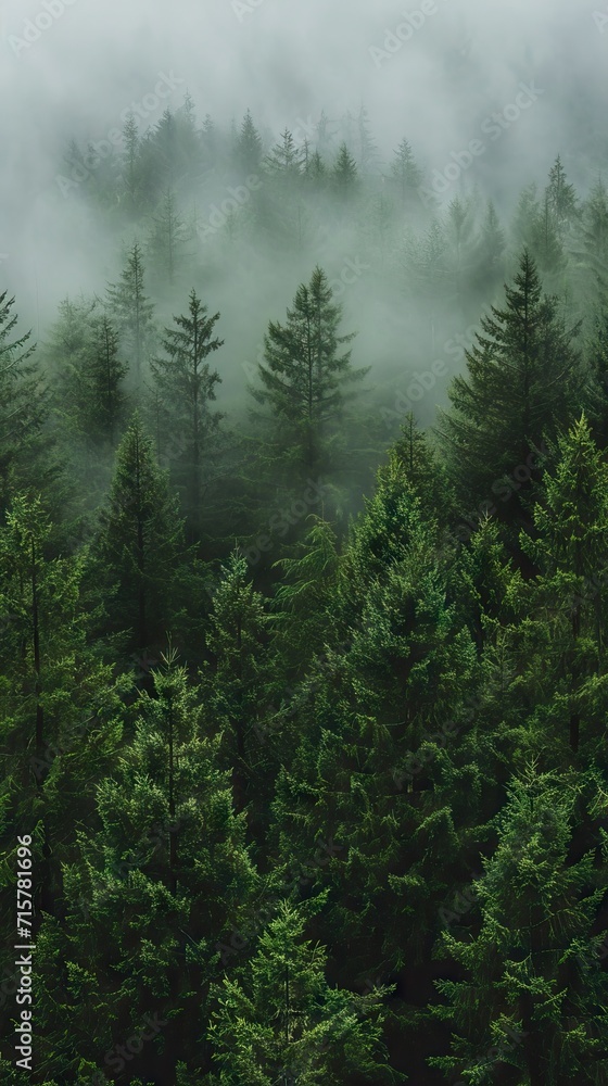 The dense green forest looks beautiful from bird's eye view. AI generated illustration The dense green forest looks beautiful from bird's eye view. AI generated illustration
