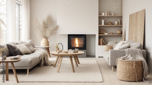 eco friendly home interior with warmth depth and dimension to any space creating an inviting atmosphere. Natural fibers like wool linen cotton bringing a sense of sustainability living room interior