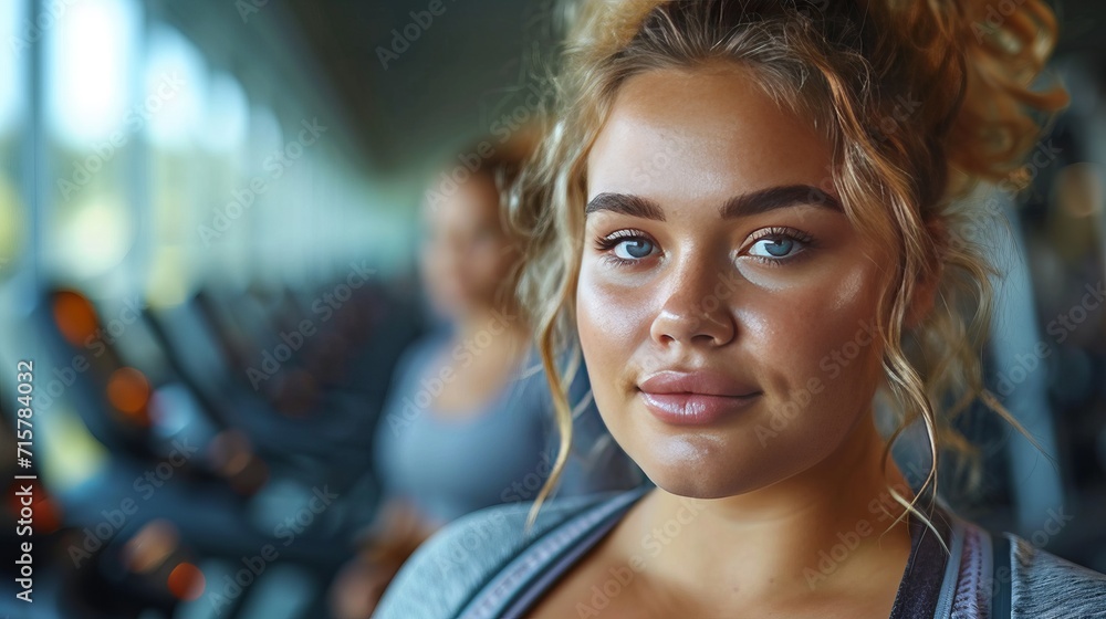 fat woman in the new modern gym, generative ai fat woman in the new modern gym, generative ai