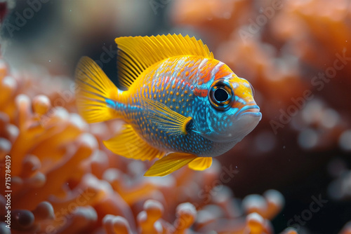 Beautiful and cute fish in the sea