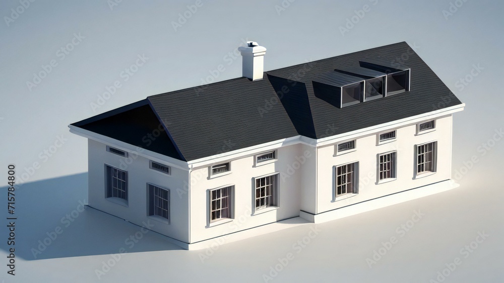 3d rendering of modern cozy house isolated on white background, Real estate concept.