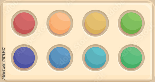 Colorful palette icon cartoon vector. Clay ceramic. Potters area crafting