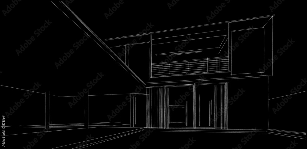 architectural drawings 3d illustration architectural drawings 3d illustration