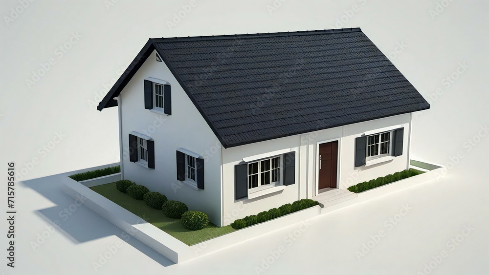 3d rendering modern house isolated on white background, Concept for real estate or property. 3d rendering modern house isolated on white background, Concept for real estate or property.
