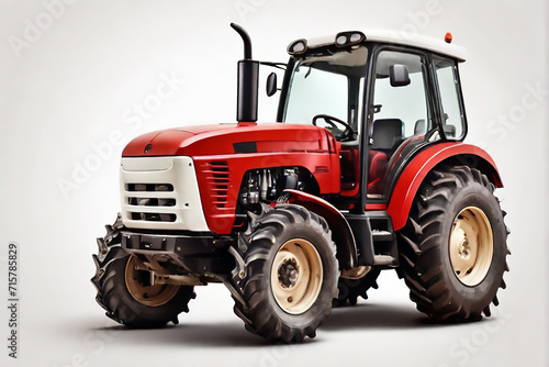red tractor isolated on white