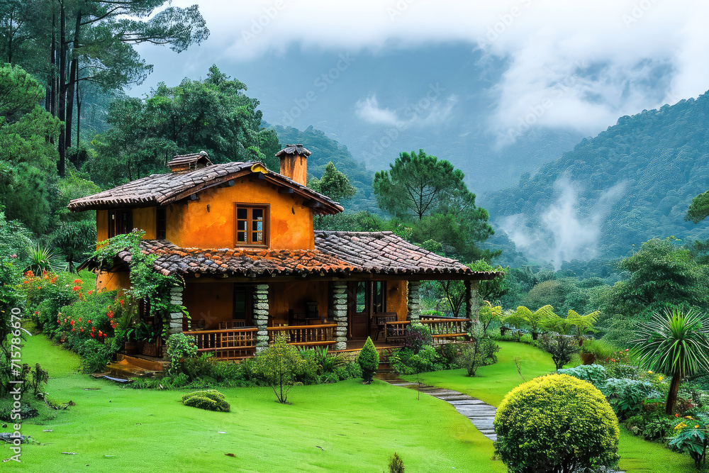 Cabaña en la naturaleza profunda, turismo sostenible