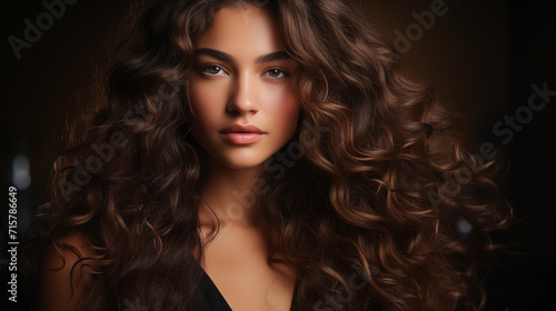 Hairstyle, beauty and hair care, beautiful woman with long natural brown hair, glamour portrait for hair salon and haircare brand.