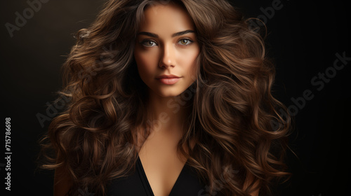 Hairstyle, beauty and hair care, beautiful woman with long natural brown hair, glamour portrait for hair salon and haircare brand.