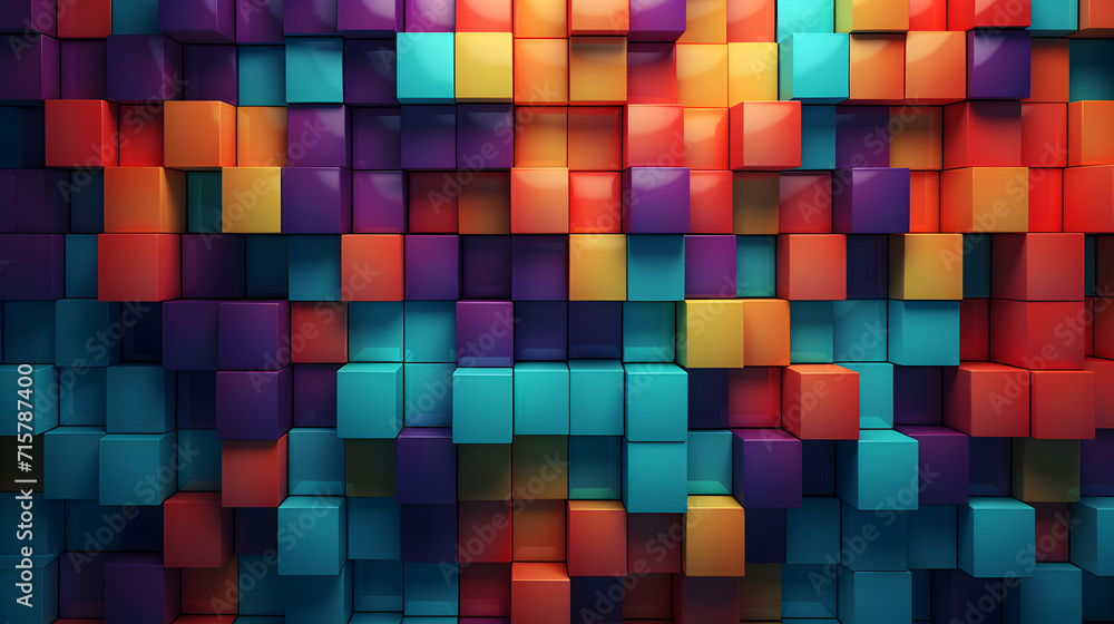 Colorful cubes wallpapers that are high definition and high definition,,
a colorful rainbow blocks with blocks in the background Free Photo