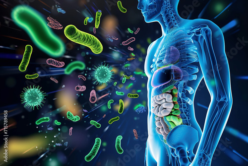 Bacteria inside human body photo