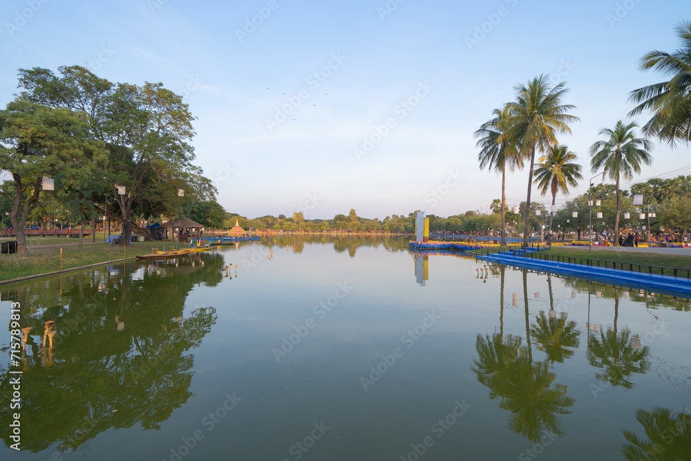 Sukhothai Historical Park festival, buddha pagoda stupa in a temple, Sukhothai, Thailand. Thai buddhist temple architecture. Tourist attraction. Sukhothai Historical Park festival, buddha pagoda stupa in a temple, Sukhothai, Thailand. Thai buddhist temple architecture. Tourist attraction.
