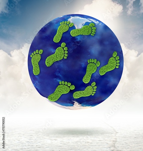 Carbon footprint concept - 3d rendering