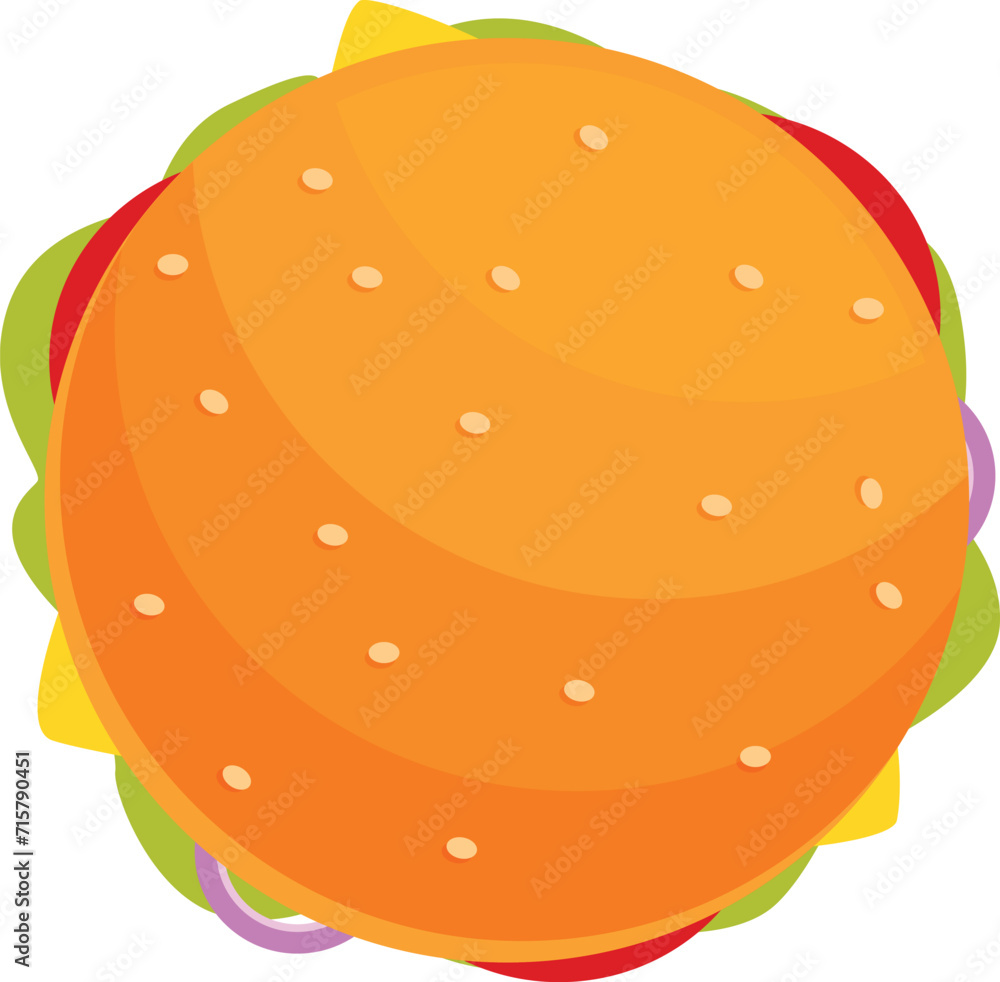 Fresh burger food icon cartoon vector. Fast meal. Layered product Fresh burger food icon cartoon vector. Fast meal. Layered product