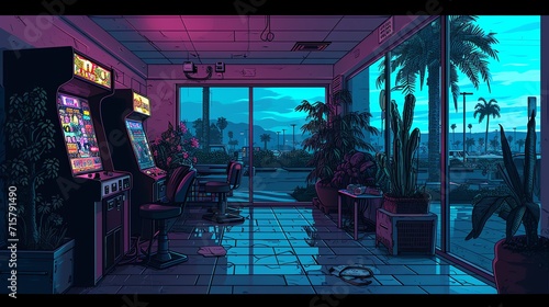 Twilight Arcade Room with Tropical View
