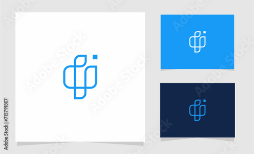 Letter ic logo design template