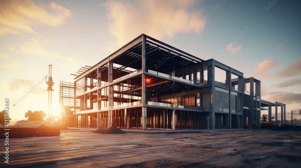 majestic construction of an innovative building majestic construction of an innovative building