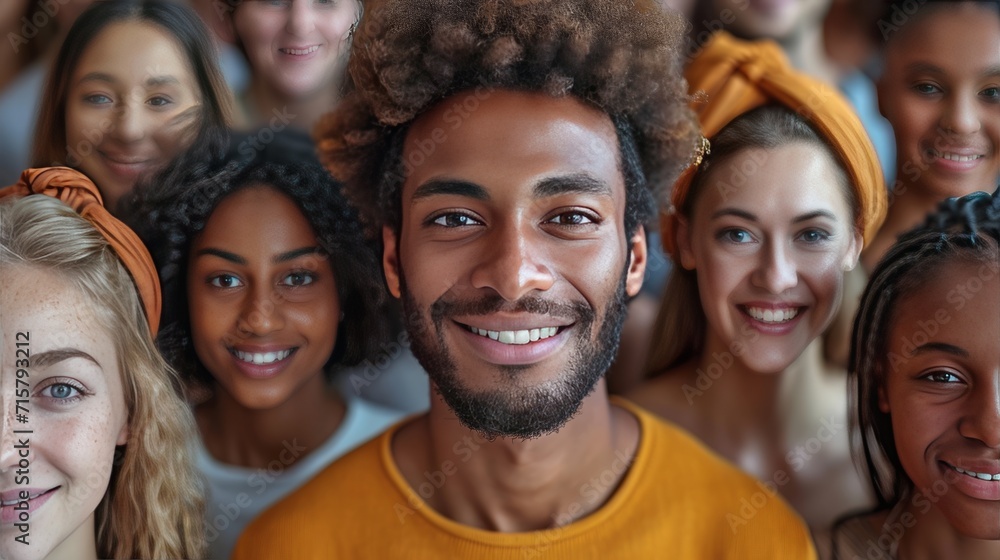 Many happy diverse ethnicity different young and old people group headshots in collage mosaic collection.generative ai Many happy diverse ethnicity different young and old people group headshots in collage mosaic collection.generative ai