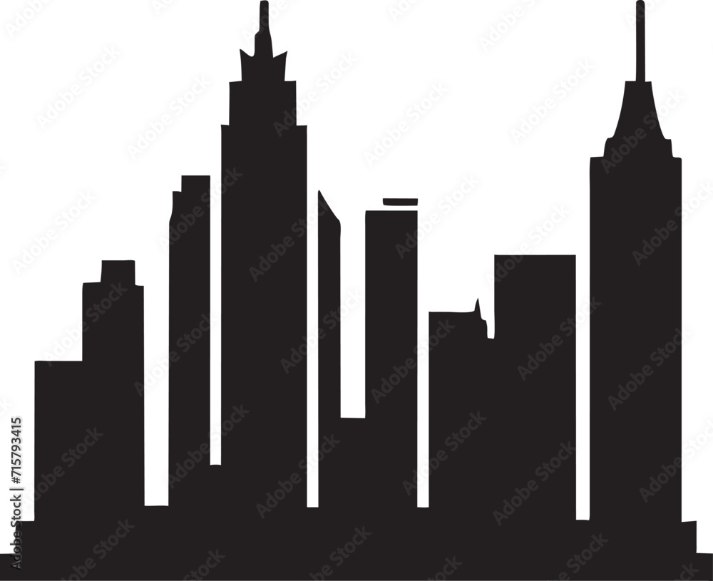 cityscape sillhouette, icon, illustration, vector, isolated