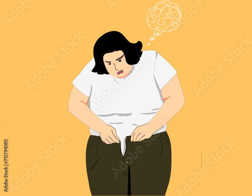 Big size woman vector illustration 