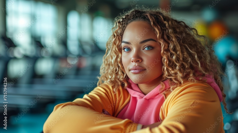 fat woman in the new modern gym, generative ai fat woman in the new modern gym, generative ai