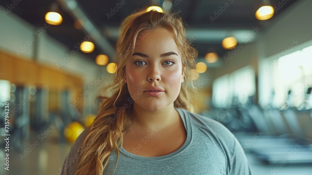 fat woman in the new modern gym, generative ai fat woman in the new modern gym, generative ai
