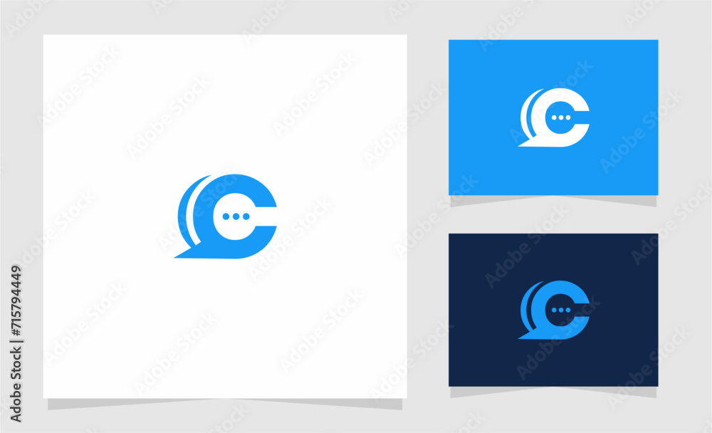 Letter c chat logo design template Letter c chat logo design template