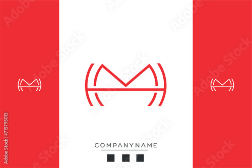 HM or MH Alphabet letters icon logo monogram	