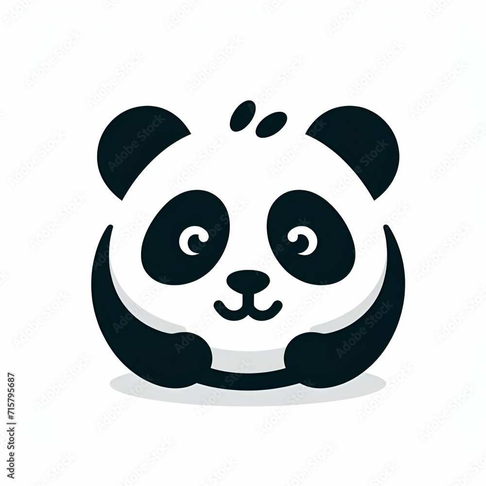 Logo illustration of a Panda on white background Logo illustration of a Panda on white background