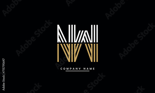 NW  WN  N  W Abstract Letters Logo Monogram
