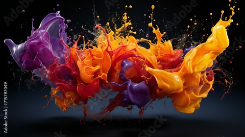 Colorful Ink Explosion: Abstract Liquid Art with Dynamic Patterns and Vibrant Colors