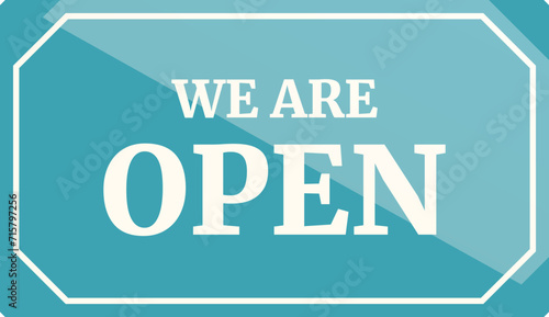 We are open board icon cartoon vector. Street market. Come closed