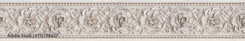 Neoclassical stucco frame with floral elements - seamless pattern useful for renderings applications photo