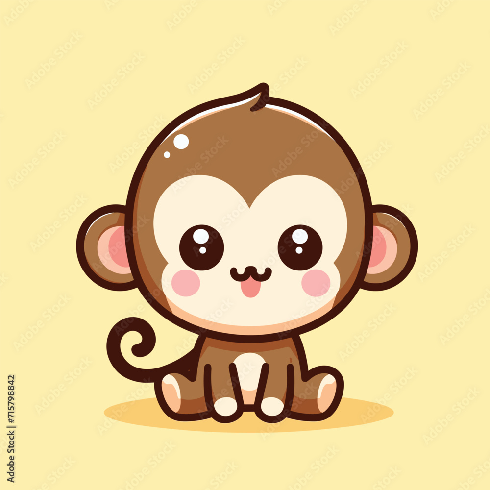 Fototapeta premium baby monkey vector